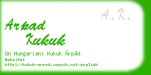 arpad kukuk business card